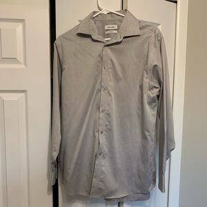 Calvin Klein Men’s Gray/silver Dress Shirt